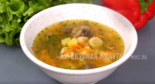 Грибной суп с галушками – вкуснее не бывает